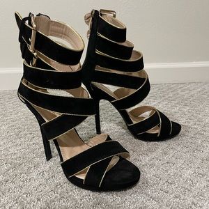 Black and Gold Liliana Heels